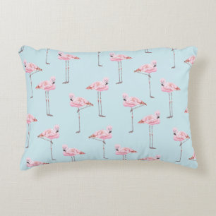 FLAMINGOEN PARKERAR ROSOR, OCH BLÅTTFLAMINGOEN PRYDNADSKUDDE