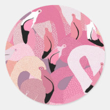 Flamingoer i Rosa Sticker
