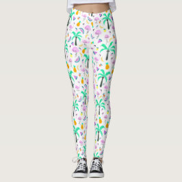 Flamingoer i Tropical Jungle Mönster Leggings