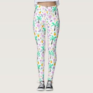 Flamingoer i Tropical Jungle Mönster Leggings