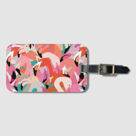 Flamingoes i orange bagagemärkre bagagebricka