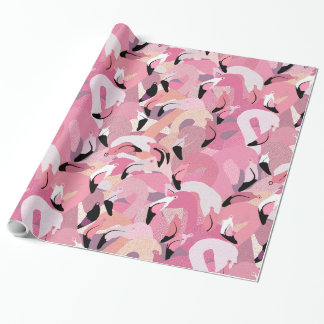 Flamingoes i rosa gåvasjal presentpapper