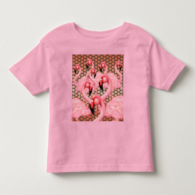 Flamingoes på Parad T Shirt (Framsida)