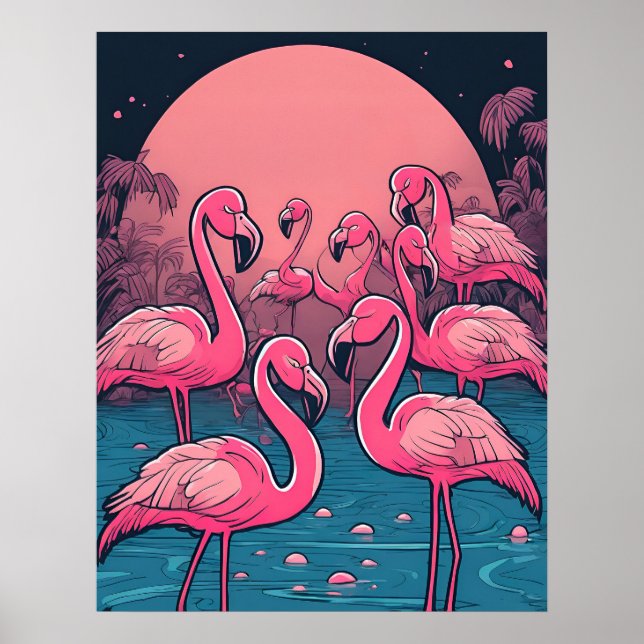 Flamingoes Skriv ut Poster (Framsidan)
