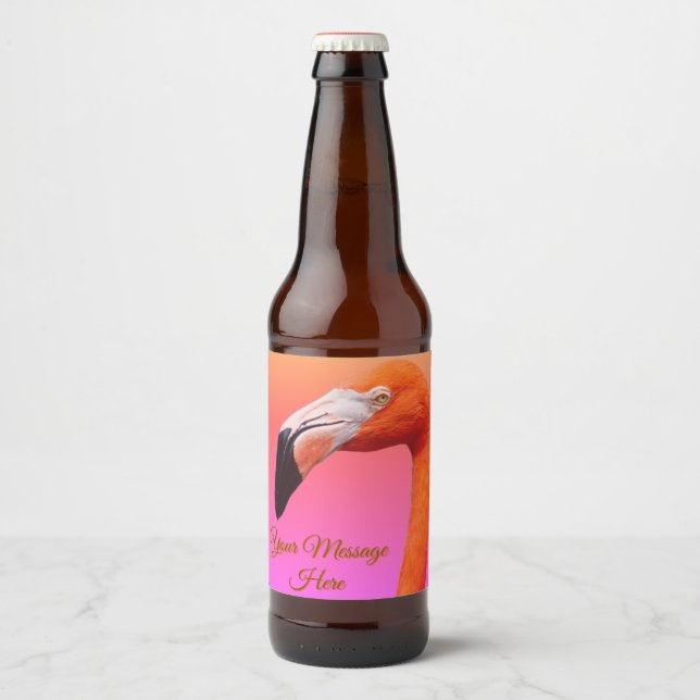 Flamingoetiketter Ölflaska Etikett (Framsida)