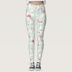 Flamingofågel med fjädrar leggings