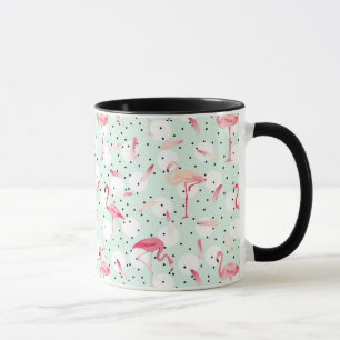 Flamingofågel med fjädrar mugg