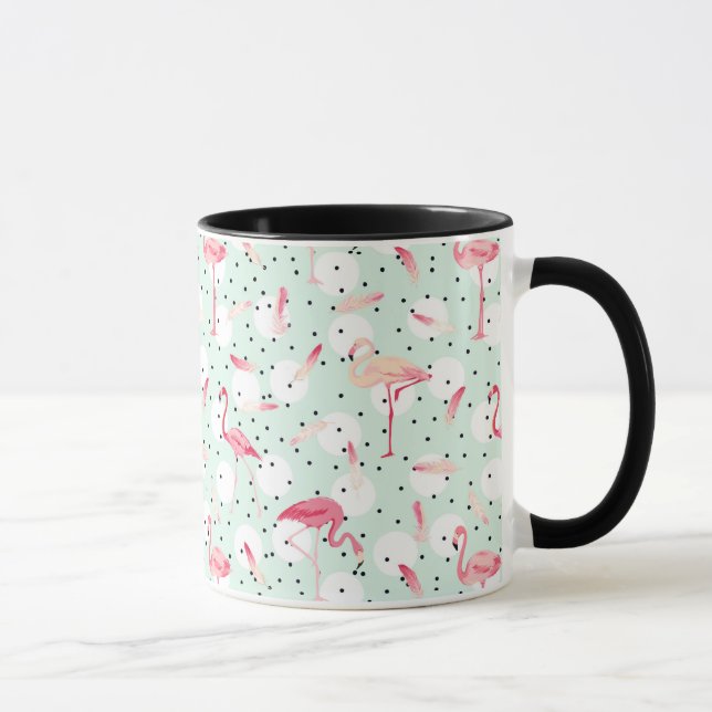 Flamingofågel med fjädrar mugg (Höger)