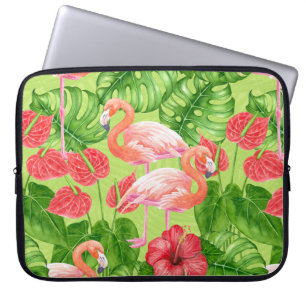 Flamingofåglar och tropiska växter laptop fodral