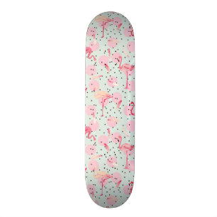 Flamingofjädrar på polka dots skateboard bräda 20,5 cm