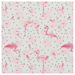 Flamingofjädrar på polka dots tyg