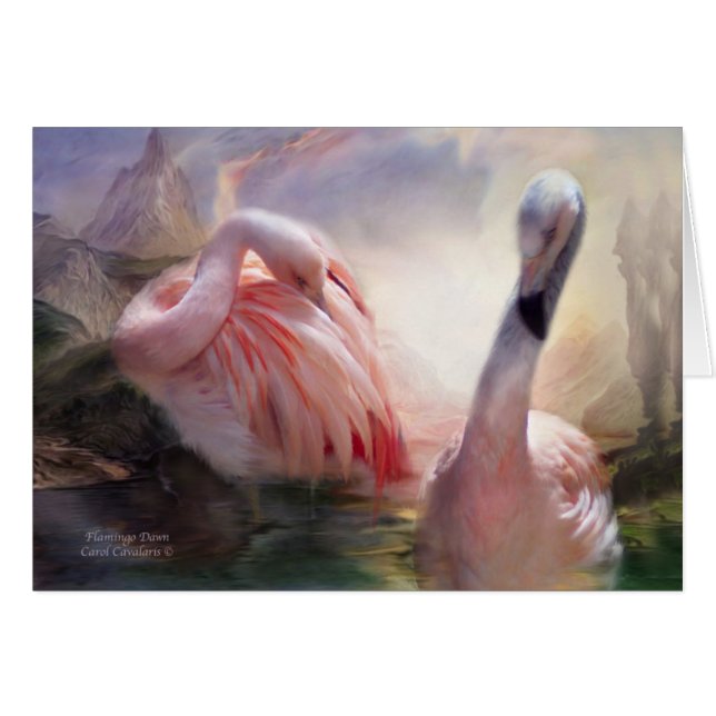 Flamingogryning ArtCard Hälsningskort (Framsidan Horizontal)