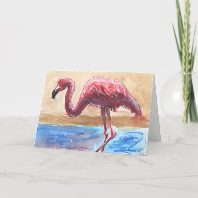 Flamingohälsningkort Kort (Framsida)