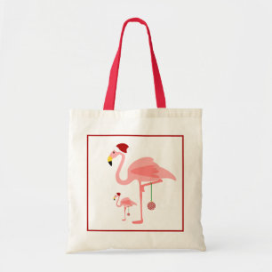 Flamingoillustration av ljus i julklapp tygkasse
