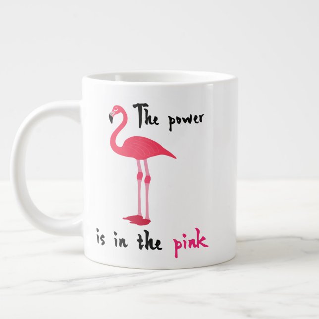Flamingokaffe Mugg för älskare av all sak rosa Jumbo Mugg (Vänster)