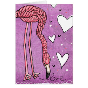 flamingokärlek hälsningskort