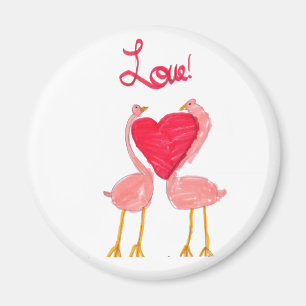 Flamingokärlek Magnet