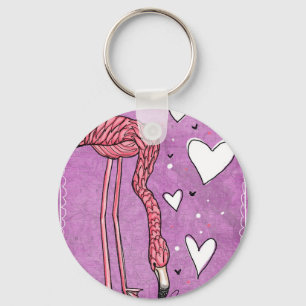 flamingokärlek nyckelring