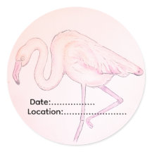 Flamingoklistermärke för fågelskådare