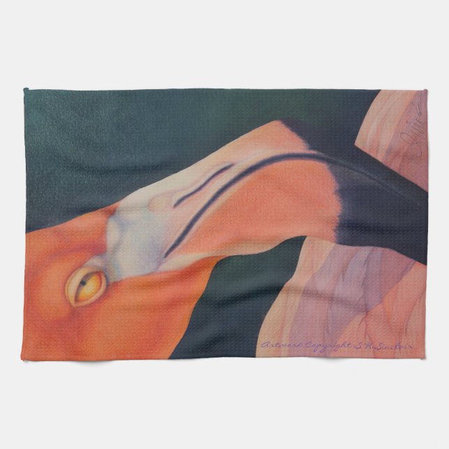 Flamingokökshandduk Kökshandduk (Horisontell)