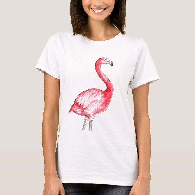 Flamingokonst T Shirt (Framsida)