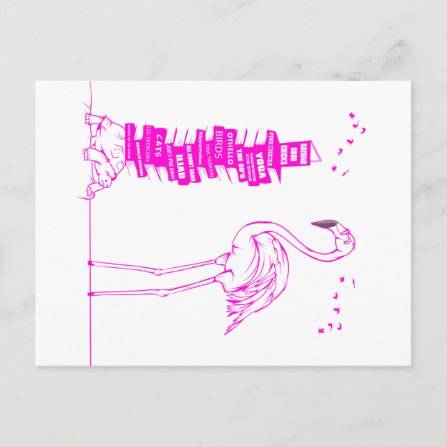 Flamingoläsning Helg Vykort (Framsida)