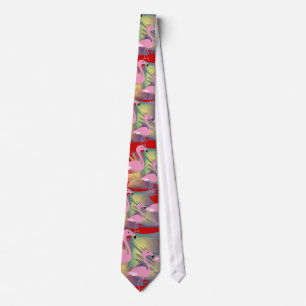 Flamingomanar Tie, dragen konstnär, unika diagram Slips