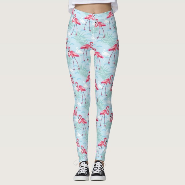Flamingomönster 2 leggings (Framsida)