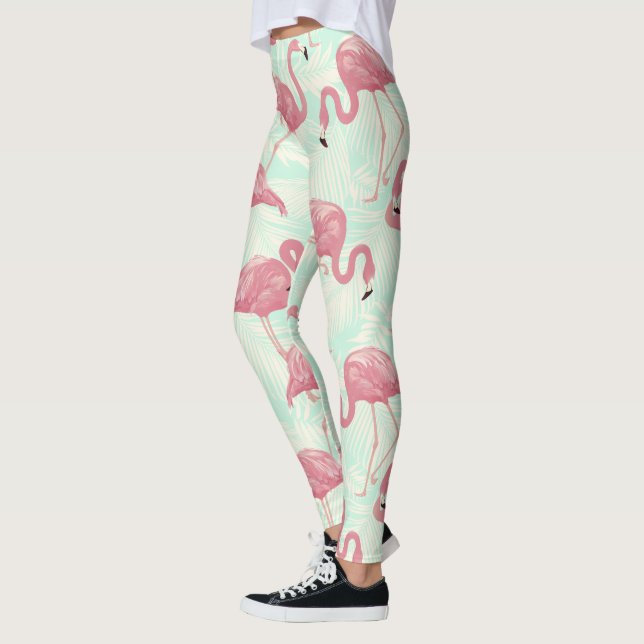 Flamingomönsterlegeringar i Cute Flamingo Leggings (Vänster)