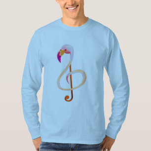 Flamingomusik noterar långärmadT-tröja T Shirt