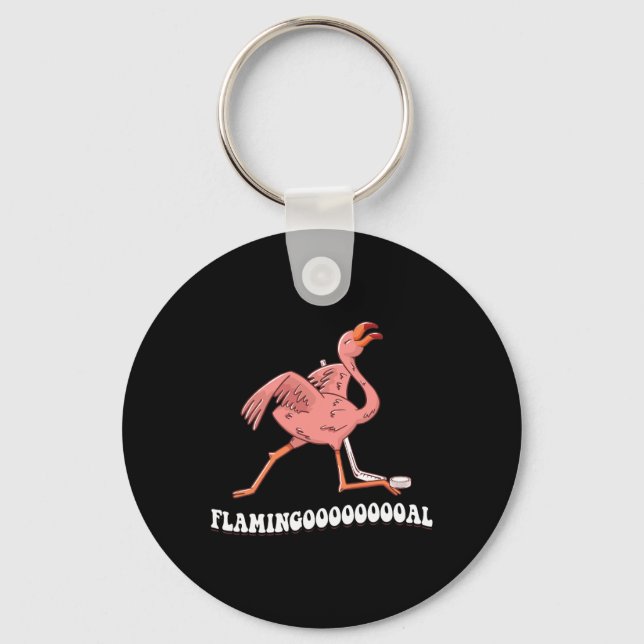 Flamingooooal Flamingo Ice Hockey Nyckelring (Framsida)