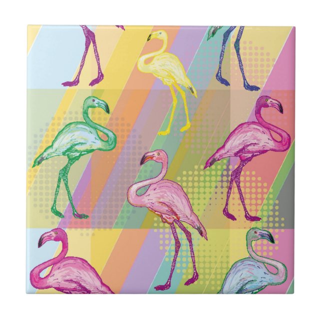 Flamingoparad Kakelplatta (Framsidan)