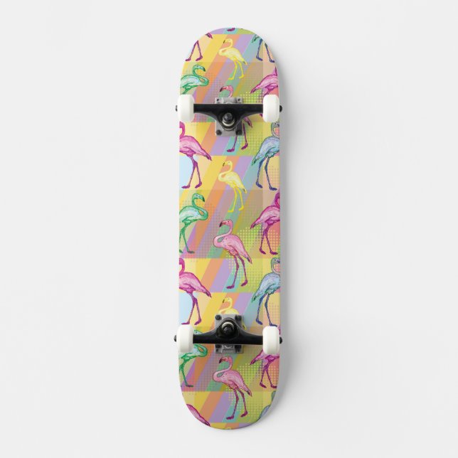 Flamingoparad Skateboard Bräda 21,5 Cm (Framsida)