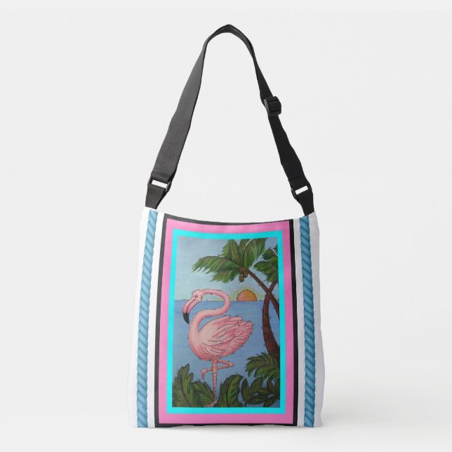 Flamingoparadistoto Bage Axelväska (Framsida)