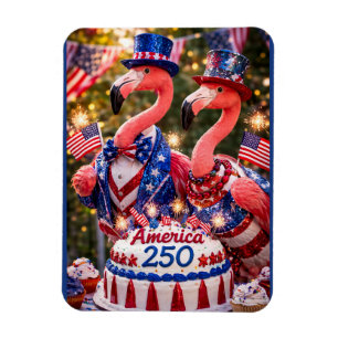 Flamingor Glad 250-årsdag Amerika 4 juli Magnet