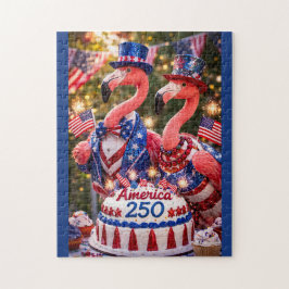 Flamingor Glad 250-årsdag Amerika 4 juli Pussel