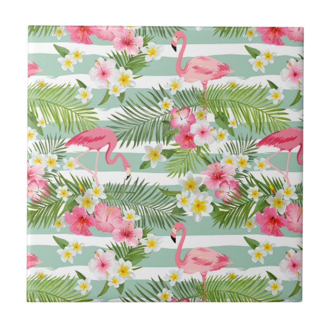 Flamingor och Rand Kakelplatta (Framsidan)