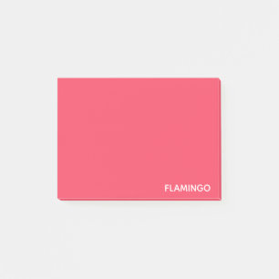 Flamingör rosa färgnamn post-it block