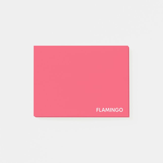 Flamingör rosa färgnamn post-it block (Framsida)