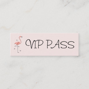Flamingorosa VIP PASSERAR" visitkortsmala Mini Visitkort