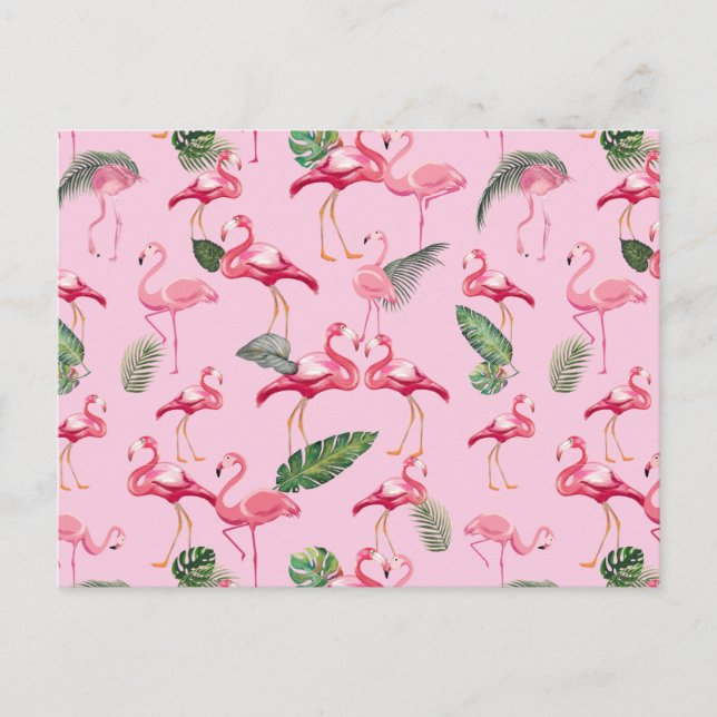 Flamingos älskar mönster 5 vykort (Framsida)