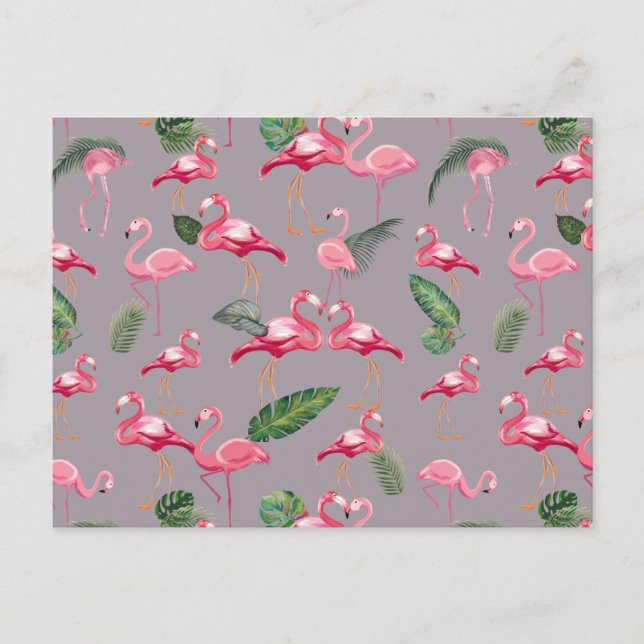 Flamingos älskar mönster 6 helg vykort (Framsida)