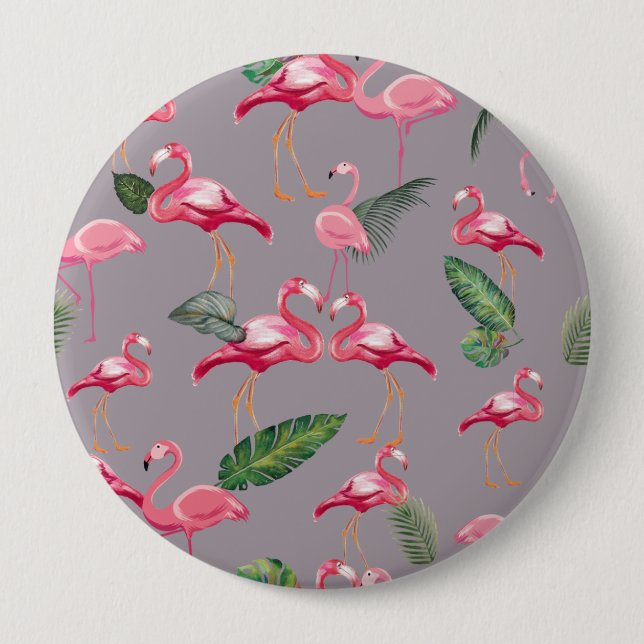 Flamingos älskar mönster 6 knapp (Framsida)
