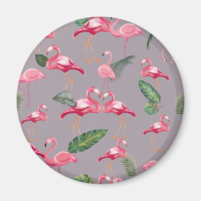 Flamingos älskar mönster 6 magnet (Framsidan)