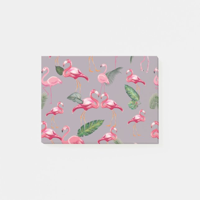 Flamingos älskar mönster 6 post-it block (Framsida)