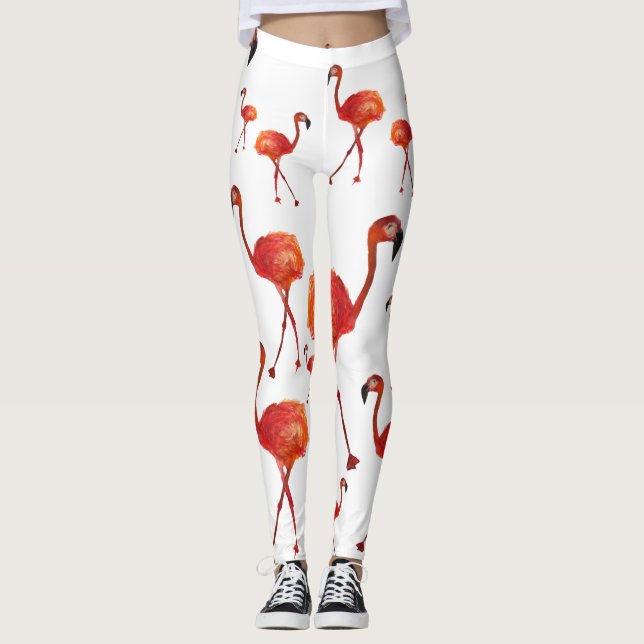 Flamingos, anpassningsbar leggings (Framsida)