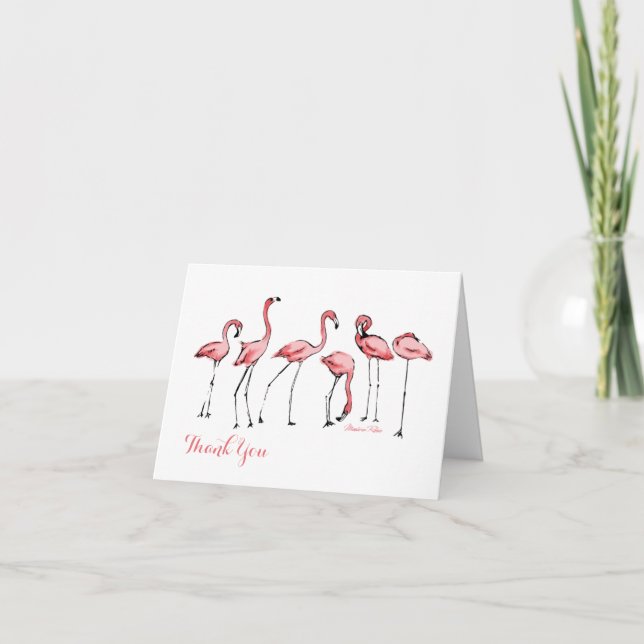 Flamingos - Anpassningsbar Note Card Anteckningskort (Framsida)