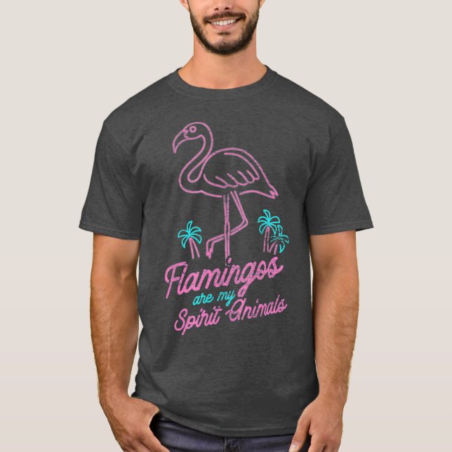 Flamingos är mina själsska djur Flamingo T Shirt (Framsida)