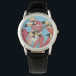 Flamingos Armbandsur<br><div class="desc">"Flock of Flamingoes II" av Jennifer Rutledge. Innehåller en grupp flamingor med olika struktur.</div>