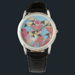 Flamingos Armbandsur<br><div class="desc">"Flock of Flamingoes II" av Jennifer Rutledge. Innehåller en grupp flamingor med olika struktur.</div>